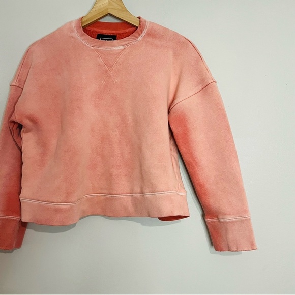 AYR Women's Sweatshirt Pink XS Cropped Crew Neck Knit Long Sleeve Relaxed Fit - Picture 3 of 9